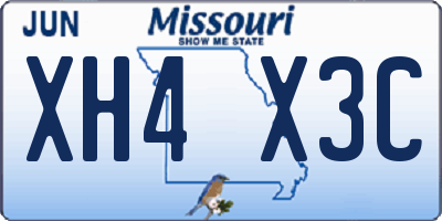 MO license plate XH4X3C