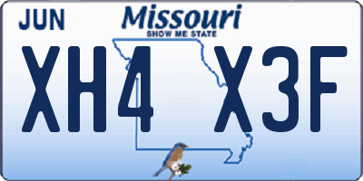 MO license plate XH4X3F