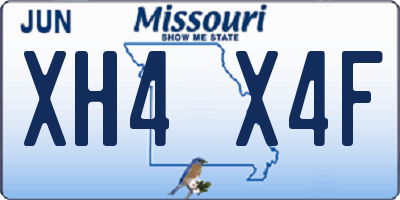 MO license plate XH4X4F