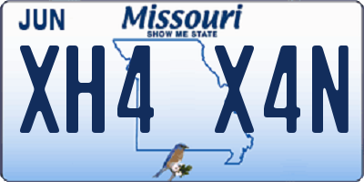 MO license plate XH4X4N