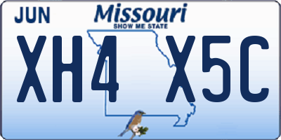 MO license plate XH4X5C