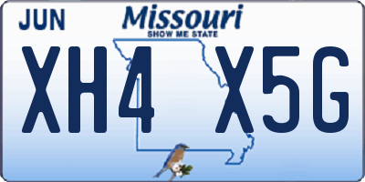 MO license plate XH4X5G