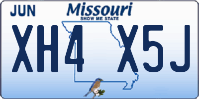MO license plate XH4X5J