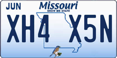 MO license plate XH4X5N