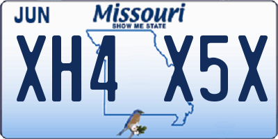 MO license plate XH4X5X