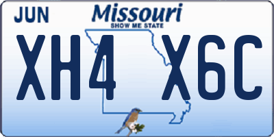 MO license plate XH4X6C