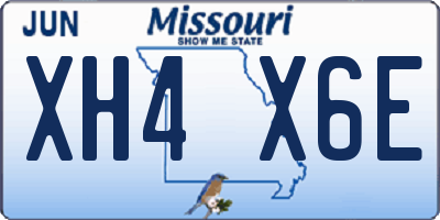 MO license plate XH4X6E