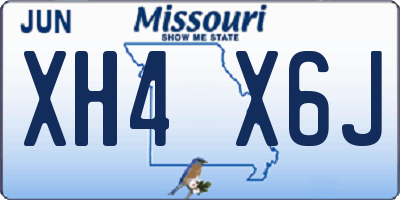 MO license plate XH4X6J