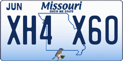 MO license plate XH4X6O