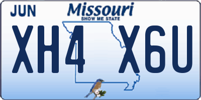 MO license plate XH4X6U