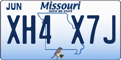 MO license plate XH4X7J