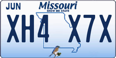 MO license plate XH4X7X