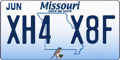 MO license plate XH4X8F