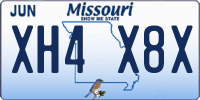 MO license plate XH4X8X