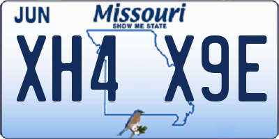 MO license plate XH4X9E