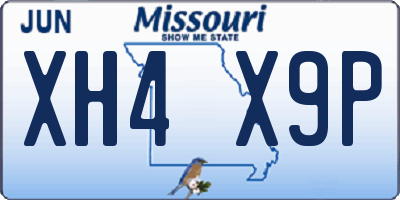 MO license plate XH4X9P