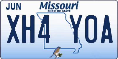 MO license plate XH4Y0A