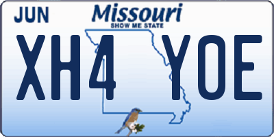 MO license plate XH4Y0E