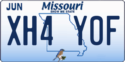 MO license plate XH4Y0F