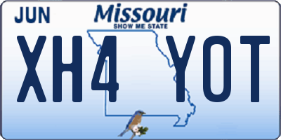 MO license plate XH4Y0T