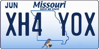 MO license plate XH4Y0X