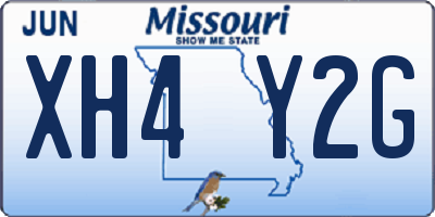 MO license plate XH4Y2G