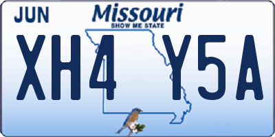 MO license plate XH4Y5A