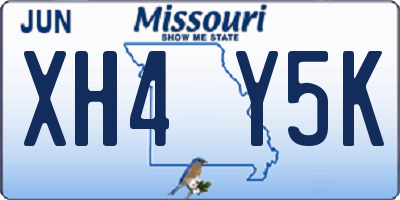 MO license plate XH4Y5K