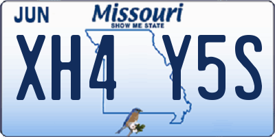 MO license plate XH4Y5S