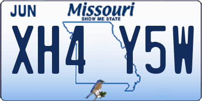 MO license plate XH4Y5W