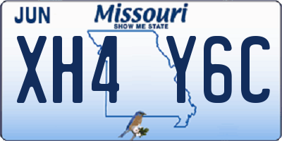MO license plate XH4Y6C