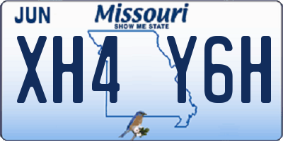 MO license plate XH4Y6H