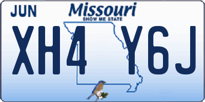 MO license plate XH4Y6J