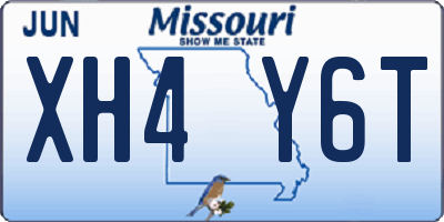 MO license plate XH4Y6T
