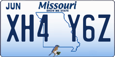 MO license plate XH4Y6Z