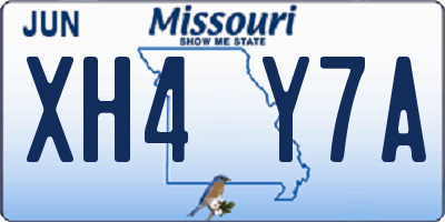 MO license plate XH4Y7A