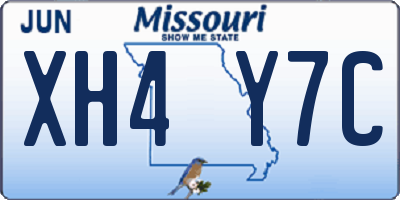 MO license plate XH4Y7C