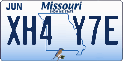 MO license plate XH4Y7E