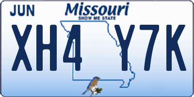 MO license plate XH4Y7K