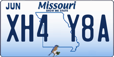 MO license plate XH4Y8A