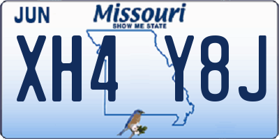 MO license plate XH4Y8J