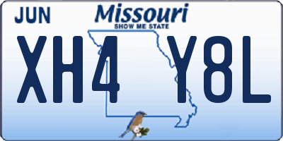 MO license plate XH4Y8L