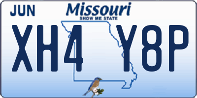 MO license plate XH4Y8P