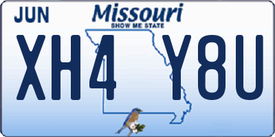 MO license plate XH4Y8U