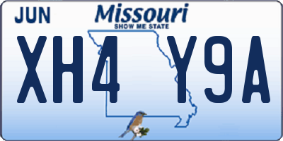 MO license plate XH4Y9A