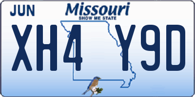 MO license plate XH4Y9D