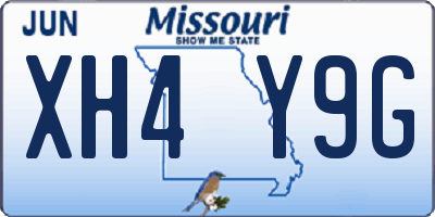 MO license plate XH4Y9G