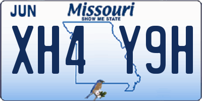 MO license plate XH4Y9H