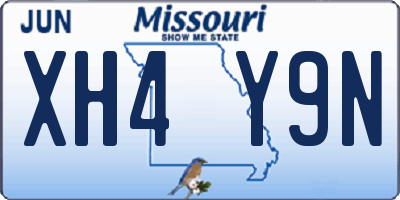 MO license plate XH4Y9N