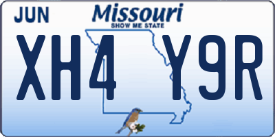 MO license plate XH4Y9R